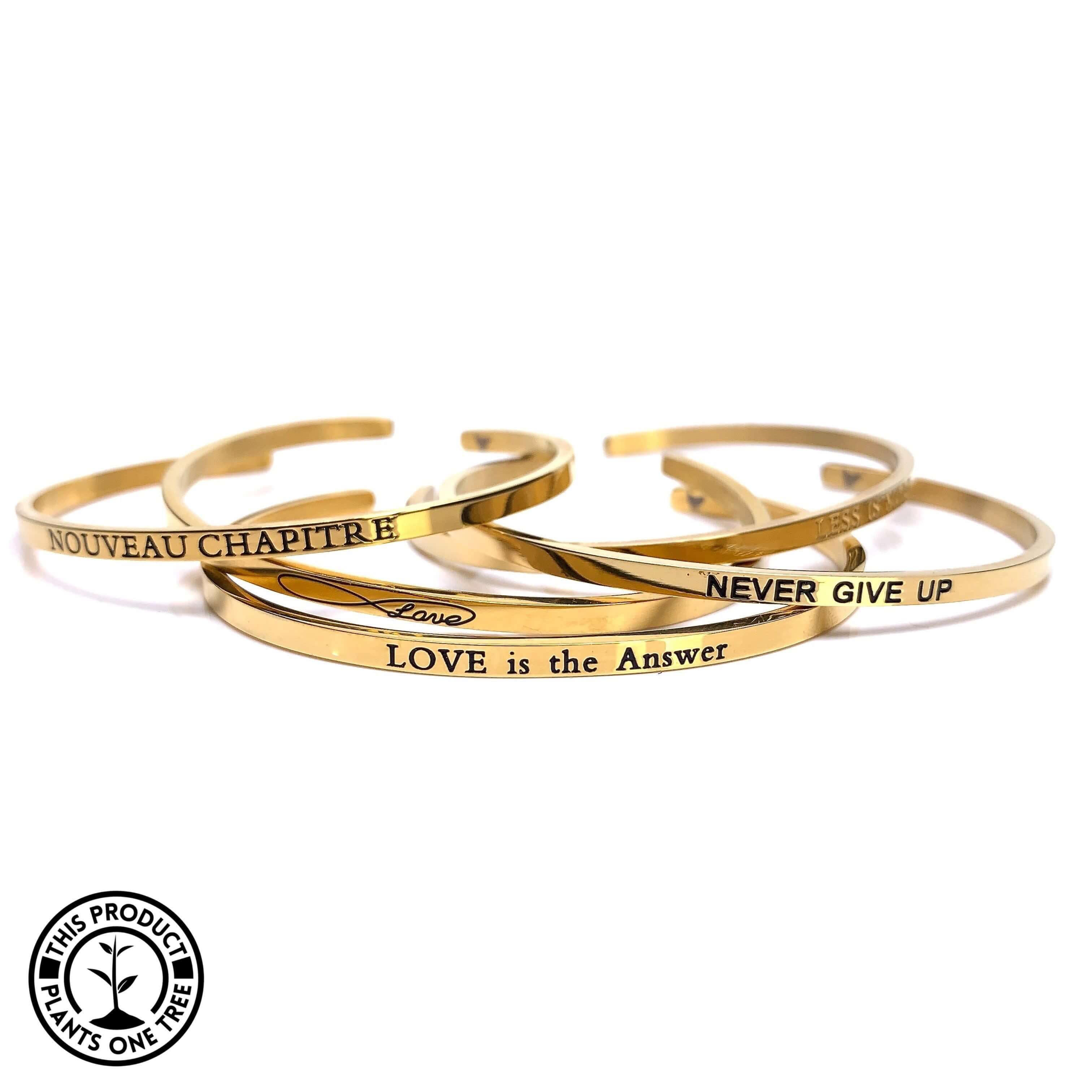 Bracelet Mantra Or Jonc Positif ORANGE AMOUR