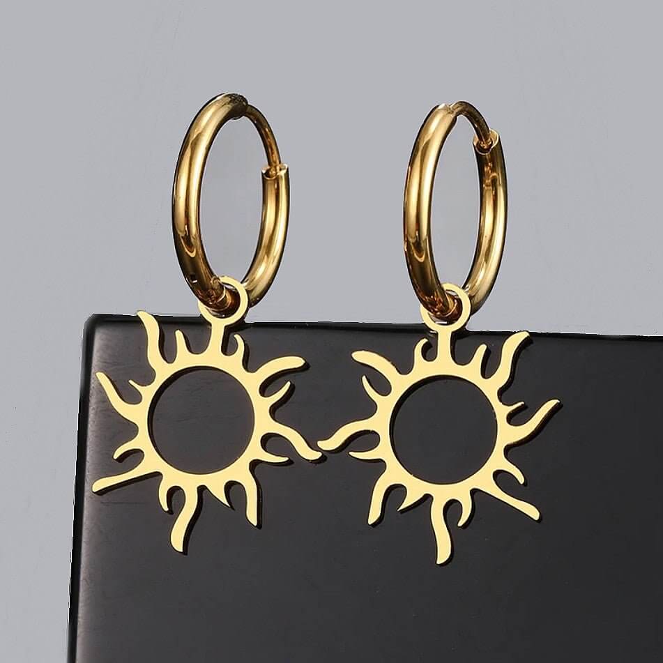 Yienate Boucles D'Oreilles Soleil Fleur Strass Zircon Or - Tournesol Opale Pour Femmes Et Filles