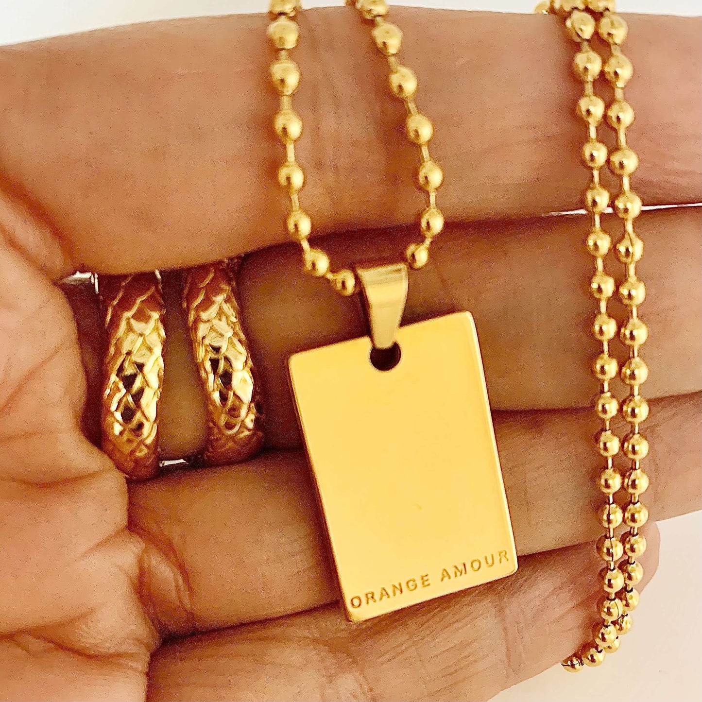 COLLIER MANTRA « JE SUIS MON ETOILE ☆ » - ORANGE AMOUR