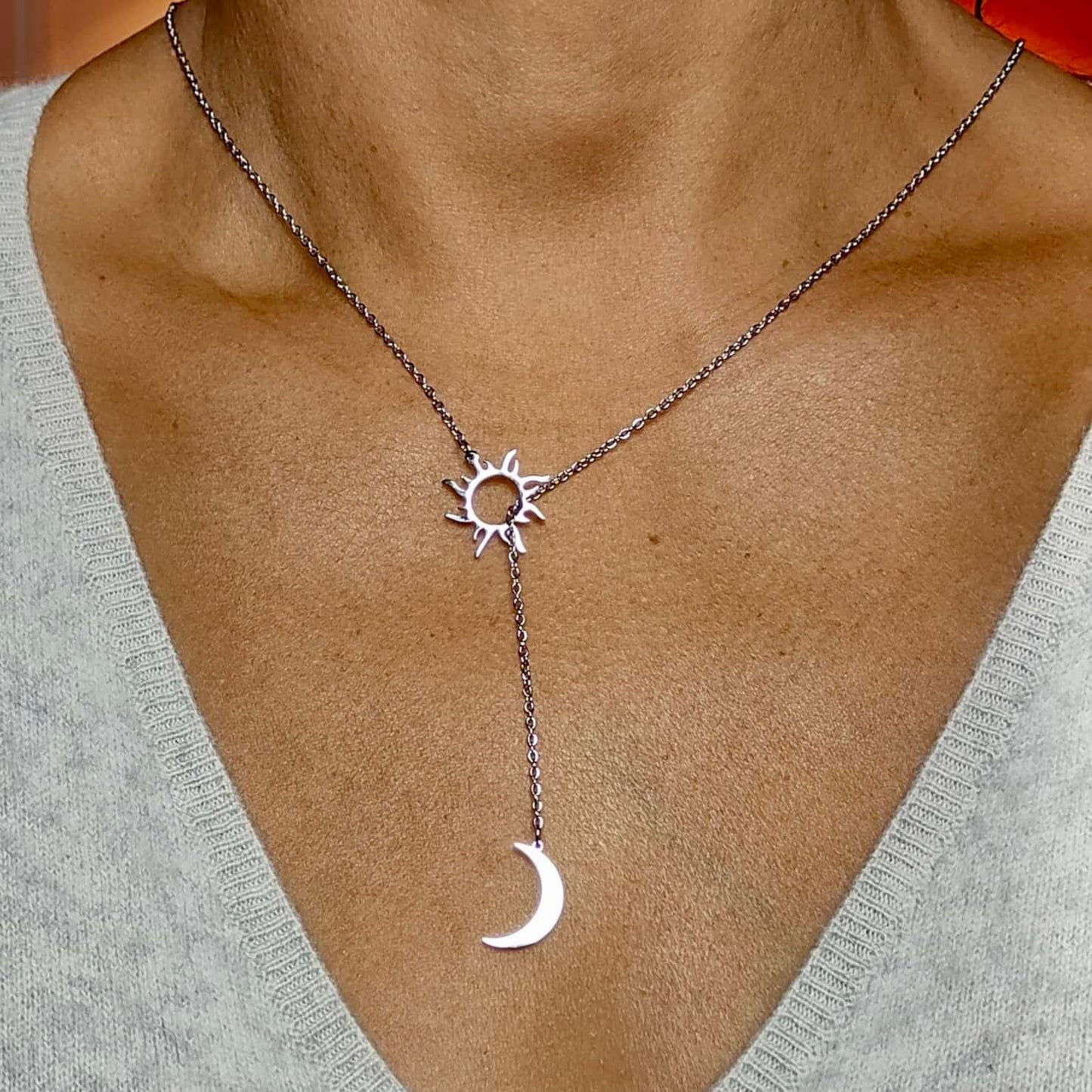 COLLIER SOLEIL & LUNE - ORANGE AMOUR